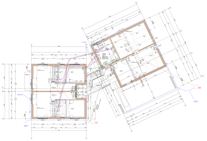 PROJEKTB&Uuml;RO SCHULZE Ausf&uuml;hrungsplanung Grundriss Erdgeschoss Installationen